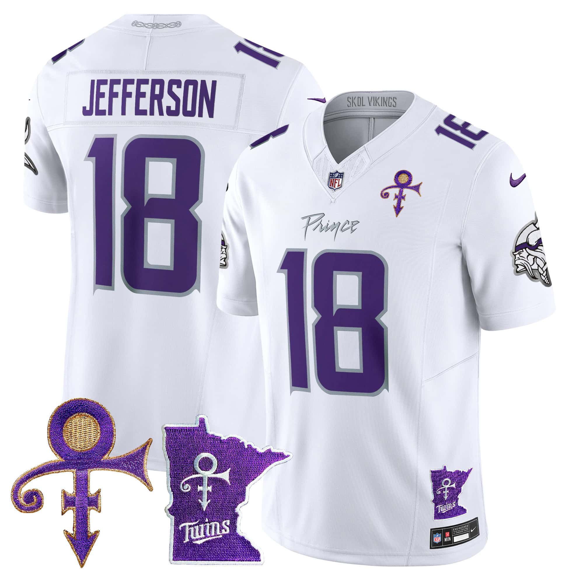 Men Minnesota Vikings #18 Jefferson White 2024 Nike Prince Vapor Limited NFL Jersey